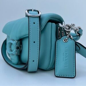 COACH Faded Blue Tabby 18 In Nappa Leather